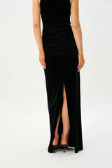 Black Velvet Tank U-Neck Maxi Dress