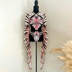 Cut Out One Piece Swimsuit with Butterfly Sleeves