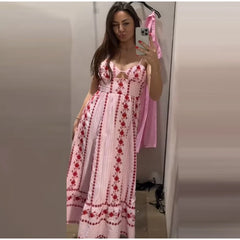 Floral Print Cutout Maxi Dress