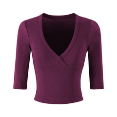 V-Neck Crossover Cropped Top