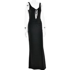 Black evening gown on a white background