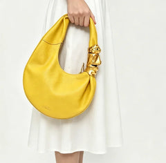 Half Moon Face Hardware Shoulder Bag