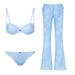 Gingham Print One Piece Bathing Suit