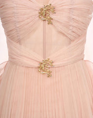 Pink dress with gold embellishments