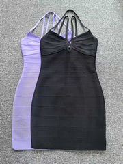 Strappy Halter Neck Bandage Bodycon Mini Dress