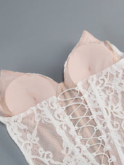 Lace Strapless Corset Top and Mini Skirt Set