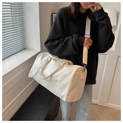 Crocodile Embossed Travel Duffle Bag