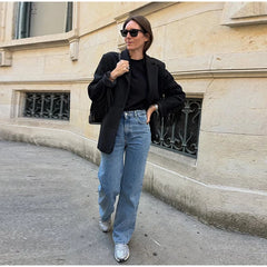 Fringe Sleeve Wool-Blend Tassel Blazer Coat