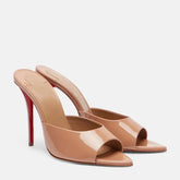 Nude pointed high heel mule with stiletto heel