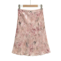 Floral Print A-Line Midi Skirt