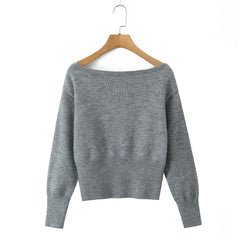 White Off-Shoulder Knit Sweater | Slouchy Pullover Top