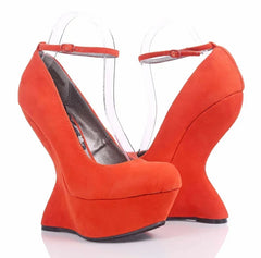 Sculpted Wedge Heel Pumps