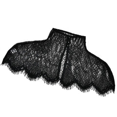 Black Lace Cape Sheer Panel Dress