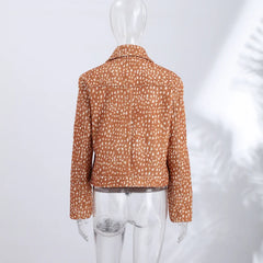 Faux Fur Spotted Print Jacket