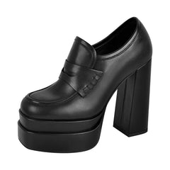 Chunky Platform Block Heel Loafers