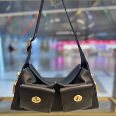 Lock Detail Shoulder Bag PU Leather