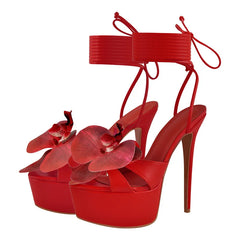 Orchid Open Toe Wrap Ankle Strap Platform Stiletto