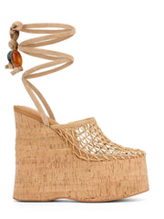 Lace Up Wedge Sandals