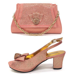 Peep Toe Heel & Matching Bag Set | Elegant Party Shoes with Clutch