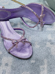 Crystal Bow Embellished Kitten Heel