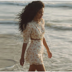 Floral Print Cropped Top and Ruffled Skirt Set