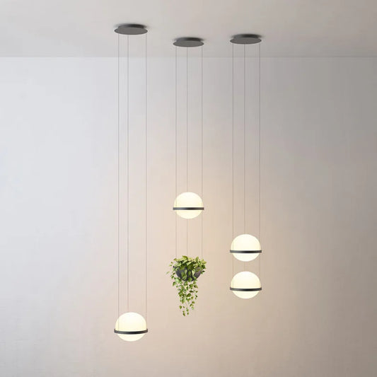 Led Glass Ball Pendant Light Plant Hanging Lamps
