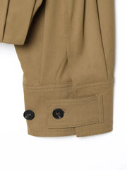 Short Trench Stand Collar Pleated Windbreaker Coat