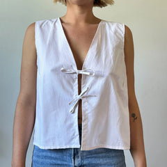 Gingham Tie Front Sleeveless Crop Top