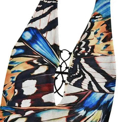 Butterfly Print Halter Maxi Dress