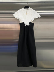 Black Lace Cape Sheath Dress