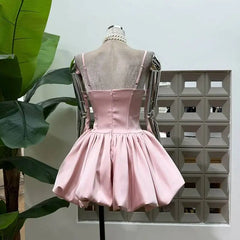 Sequin Strapless Bud Hem Mini Dress
