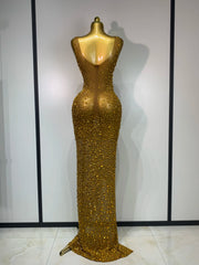 Maxi Dress with Diamond Embellishments