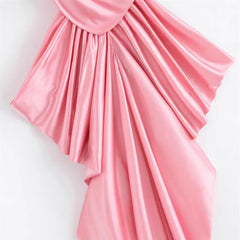 Pink fabric with a draped design