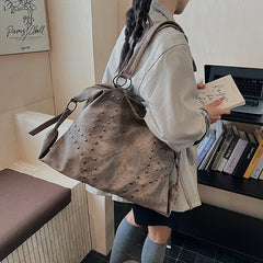 Studded PU Leather Shoulder Bag