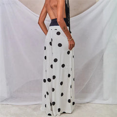 Polka Dot Wide Leg Palazzo Pants