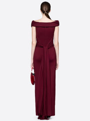 Draped Fold Detail Cap Sleeve Maxi Dress