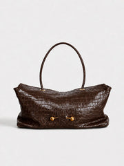 Crocodile Embossed Shoulder Bag
