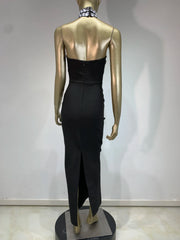 Black Strapless Beaded Maxi Dress – Elegant Gown