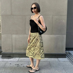Snake Print Midi Pencil Skirt