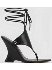 Thong Wedge Lace Up Sandal