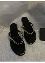 Flat Embellished Flip Flops