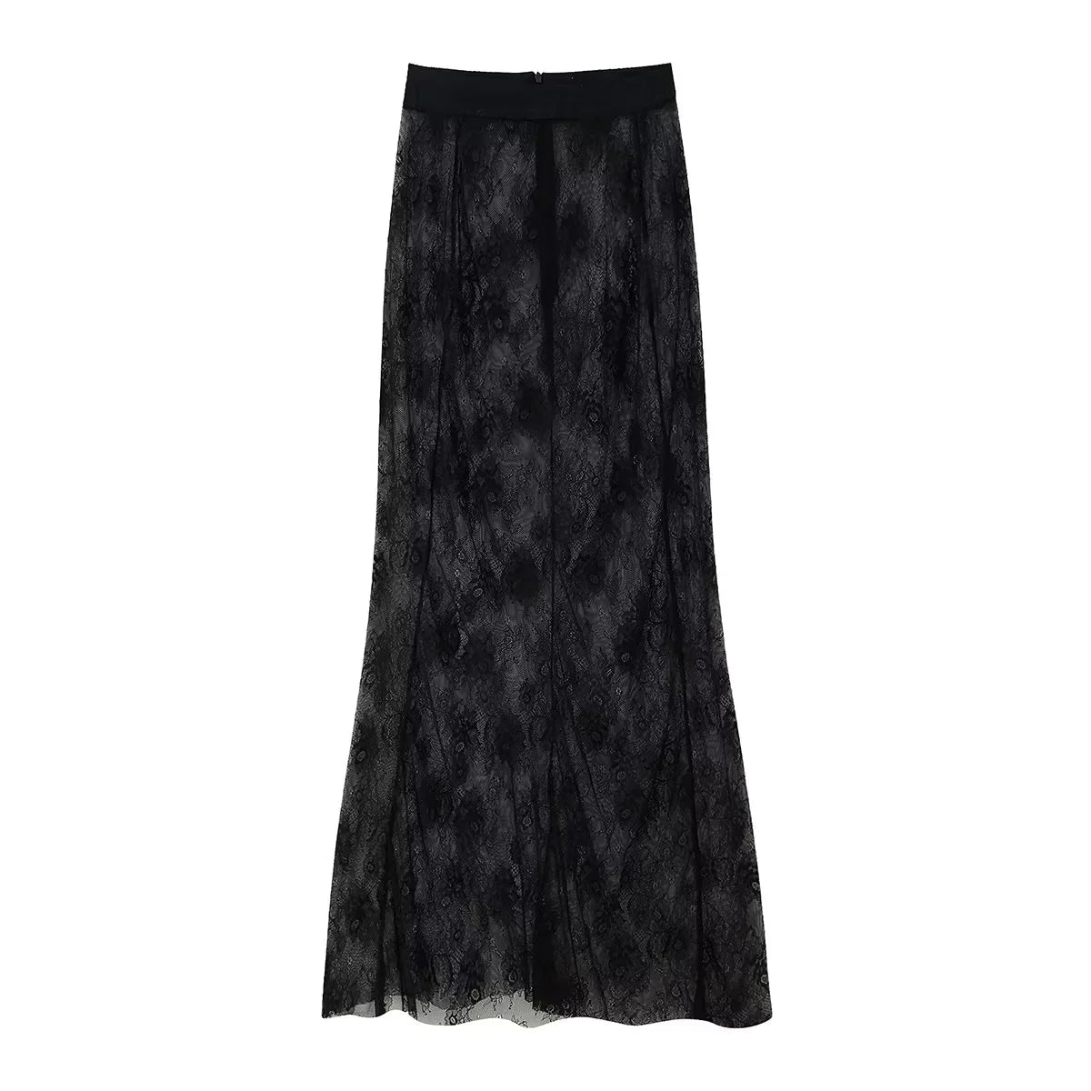 Black patterned skirt on a white background