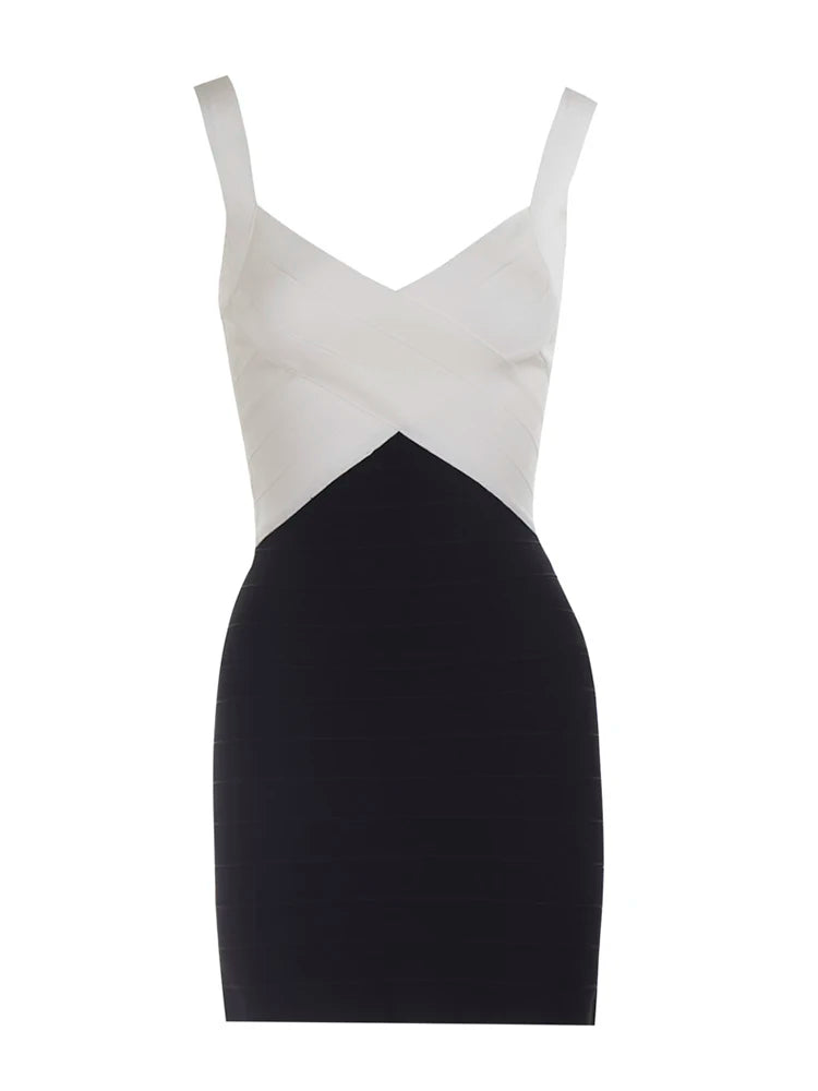 Black and white dress on a white background