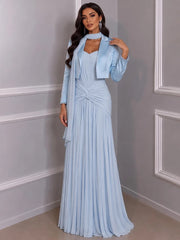 Strapless Draped Knot Gown