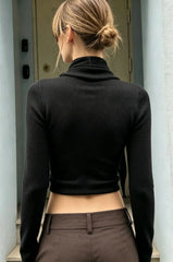 Scarf Neck Long Sleeve Knit Top