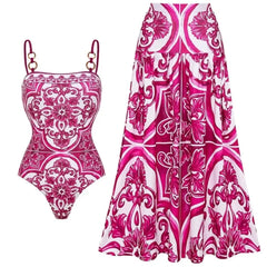 One-Piece Swimsuit and Maxi Skirt Set