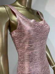 Metallic Bandage Strappy Maxi Dress