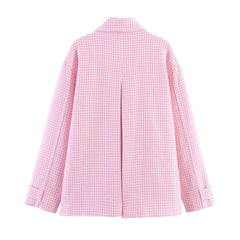 Pink checkered shirt on a white background