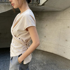 Cross Wrapped Split Front Top