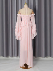 Pink two-piece set on a mannequin, back view